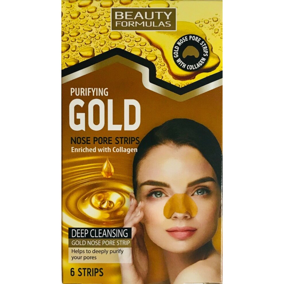 Beauty Formula 6 Strip Purifying Gold Nose Pore Strips Enrished With Collegen | High Quality Tissue Product Online - Product Image Beauty Formula 6 Strip Purifying Gold Nose Pore Strips Enrished With Collegen | High Quality Tissue Product Online - Product Image